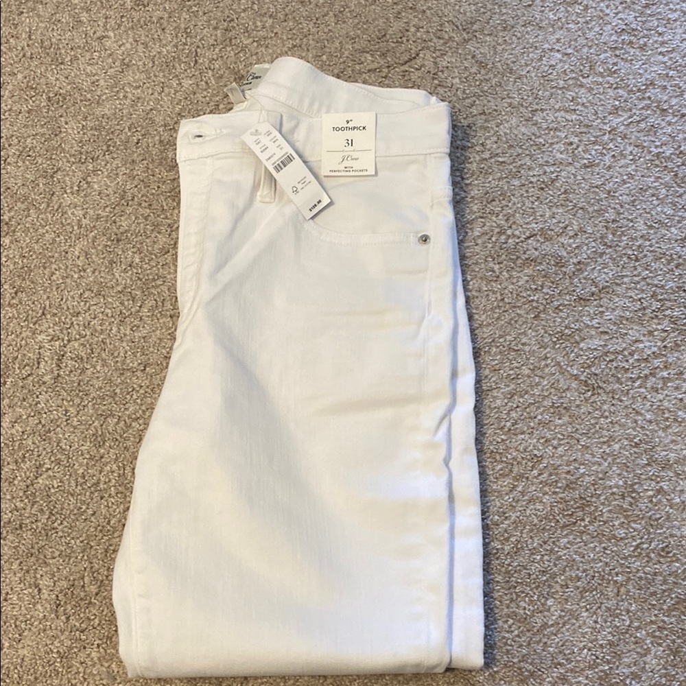 White Denim Jeans size 31 NWT j crew toothpick